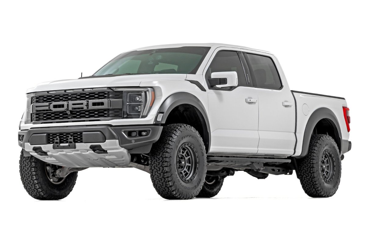 Ford F-150 Raptor Suspension Lift Kit - Front + Rear - Rough Country - Coil Spring, 2.25 in Front + 1 in Rear, Factory Fox Compatible, 4WD - '21-'25